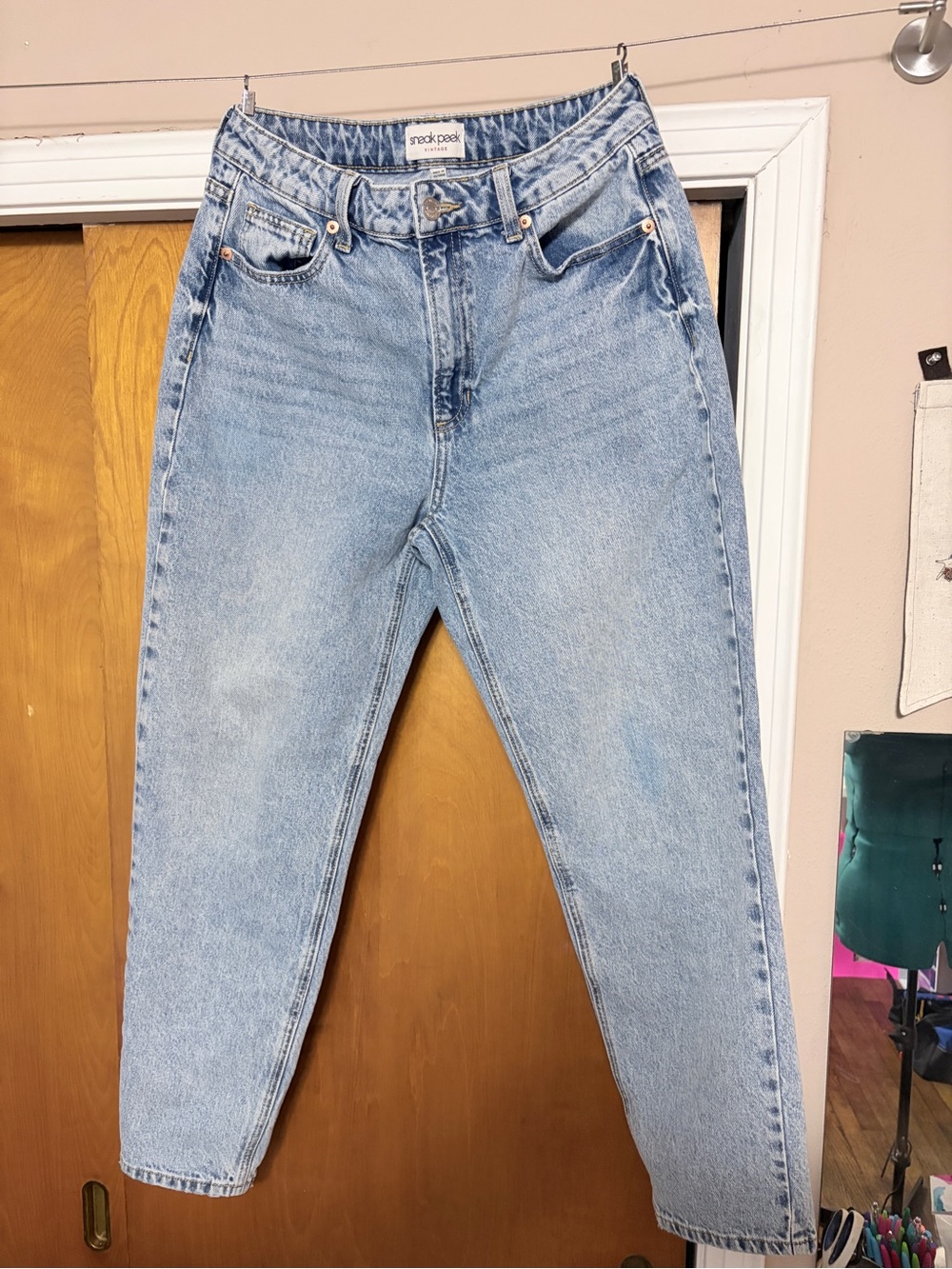 Sneak Peek Light Blue Acid Wash Boyfriend Jeans
